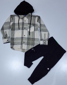 BOYS FULL SLEEVE HOODIE SHIRT  WITH 6 POCKET JOGGER PANTS