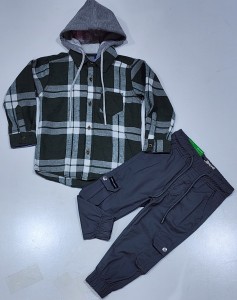 BOYS FULL SLEEVE HOODIE SHIRT  WITH 6 POCKET JOGGER PANTS