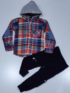 BOYS FULL SLEEVE HOODIE SHIRT  WITH 6 POCKET JOGGER PANTS