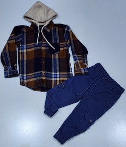 BOYS FULL SLEEVE HOODIE SHIRT  WITH 6 POCKET JOGGER PANTS