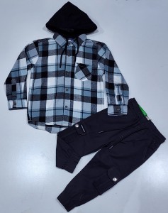 BOYS FULL SLEEVE HOODIE SHIRT  WITH 6 POCKET JOGGER PANTS